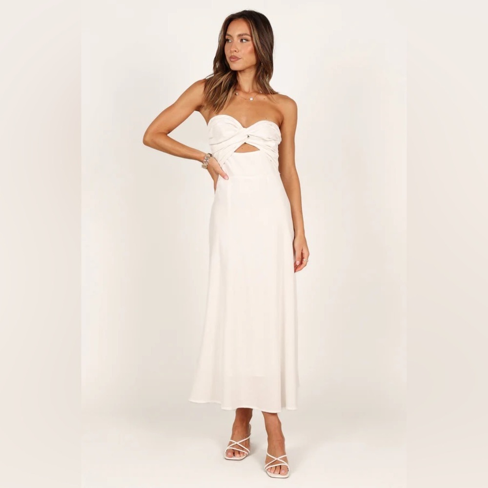 PETAL & PUP ROSETTA WHITE MIDI DRESS B3058 - Picture 3 of 7